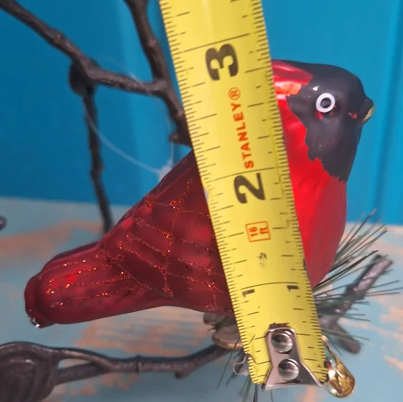 Vintage Bird Ornaments Mercury Glass Clip-On Red Birds Home Decor Christmas - Picture 8 of 16